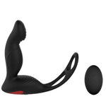 Langer-2-Rechargeable Remote Control Prostate Vibrator w/ Cock Rings-SexRus
