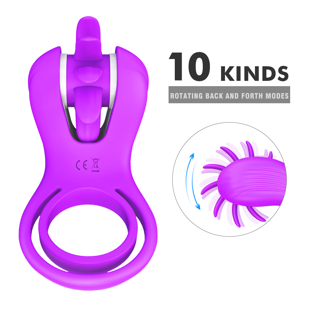 Couple Toys Cock Ring Clitoral Stimulation Vibrator - Wind