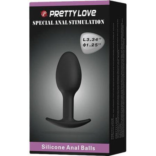 Silicone Anal Balls Butt Plug 3.34" (Black)