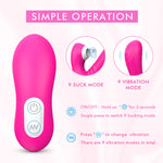 Clitoral Suction Vibrator Rechargeable Sex Toys w/Remote Control - Gray