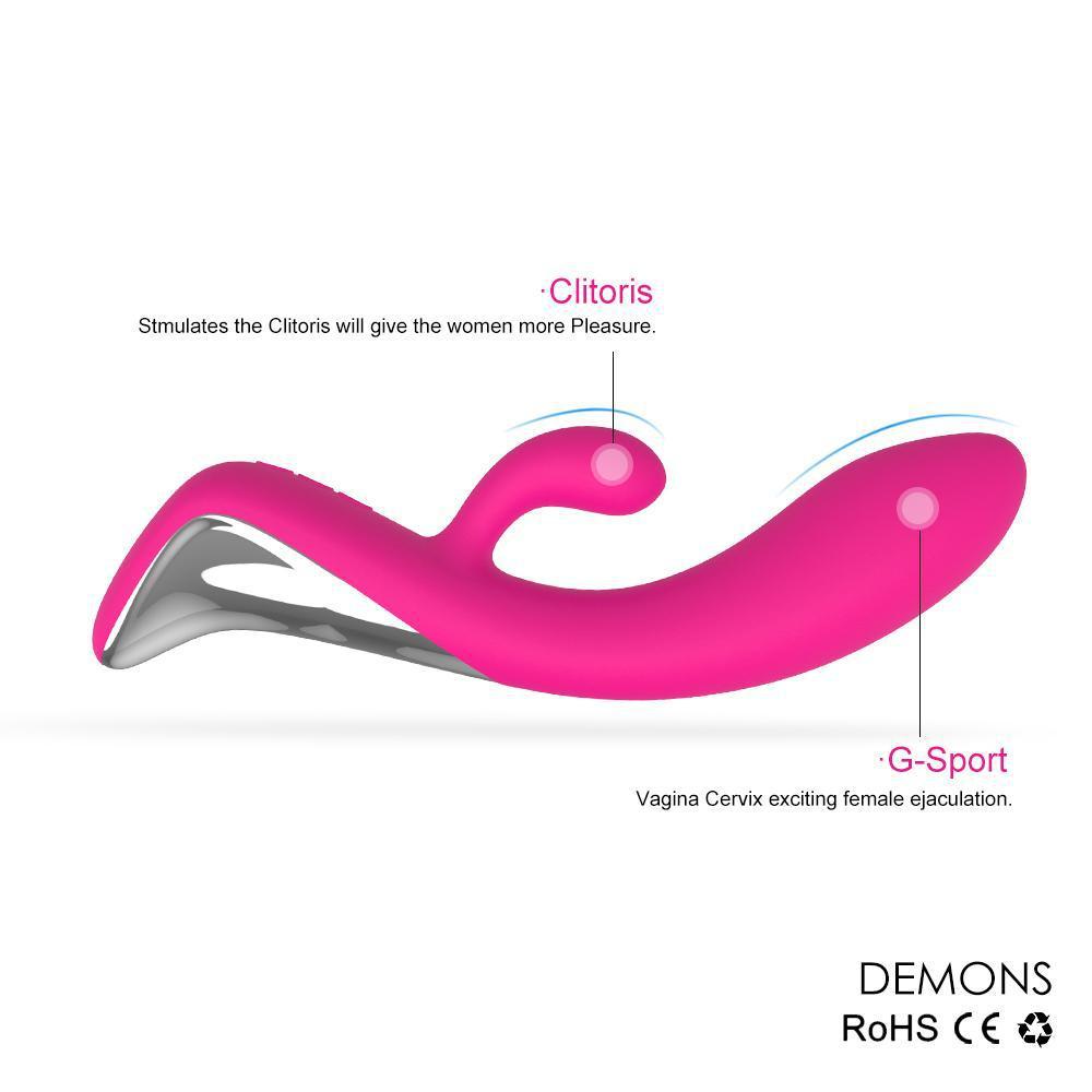 Demons-Luxury Rechargable Clitoral 10 Function Rabbit Vibrator-SexRus
