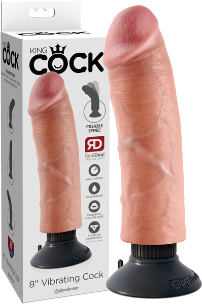 8" Vibrating Cock (Flesh)