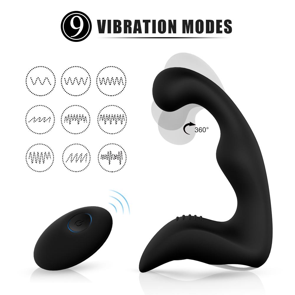 Landy 2-Prostate Massager P-Spot Rechargeable Vibrator Couples w/ Remote Controller-SexRus