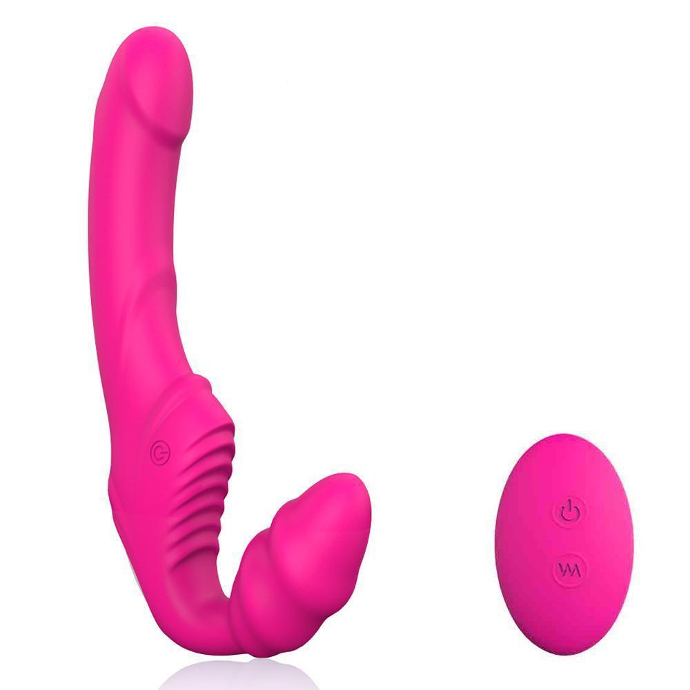 Ultra Powerful Thrusting Double End Vibrator Rechargeable w/ Remote - Nana