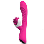 Rabbit Rechargeable Vibrator w/ Rotating Tongues Oral Sex Spinning Clitoral Simulator - Nymph