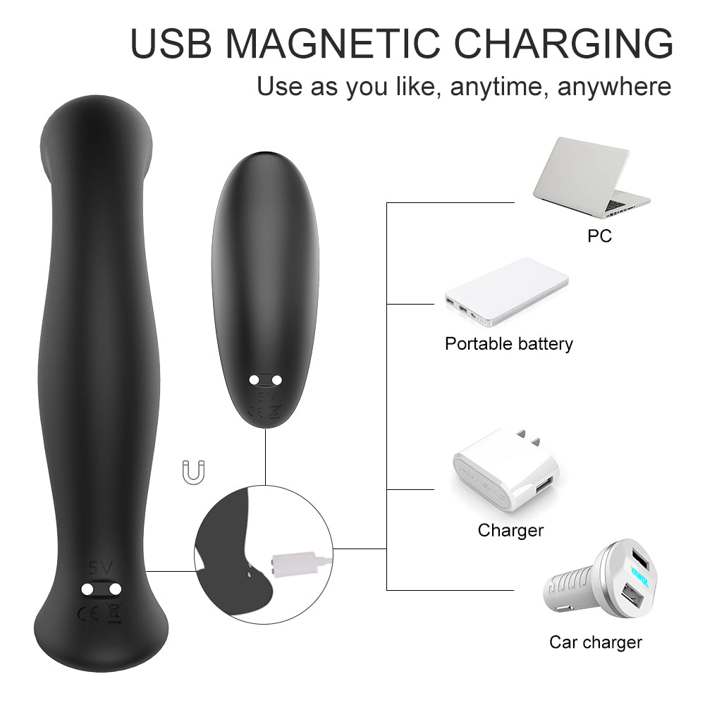 Rechargeable Couple Massager Vibrator w/Remote Control - Jelly