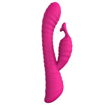 Extra Powerful Rechargeable Clitoris G-Spot Ribbed Rabbit Vibrator - Sunshines
