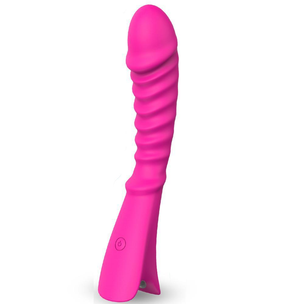 Powerful Chargeable Textured G-Spot Clitoral Vibrator w/Simulation Glans - Topi