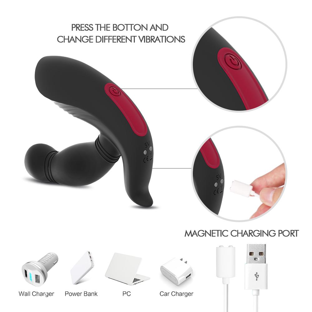 Trex-Luxury Rechargeable Prostate Vibrator Massager w/Remote Control-SexRus
